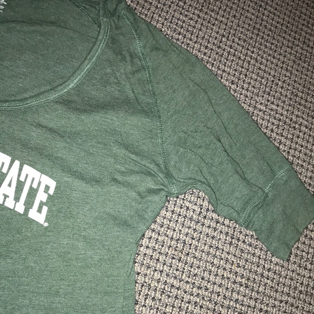 Pro Edge Michigan State Spartans Green Hooded Sweatshirt with White Logo - Picture 5 of 6